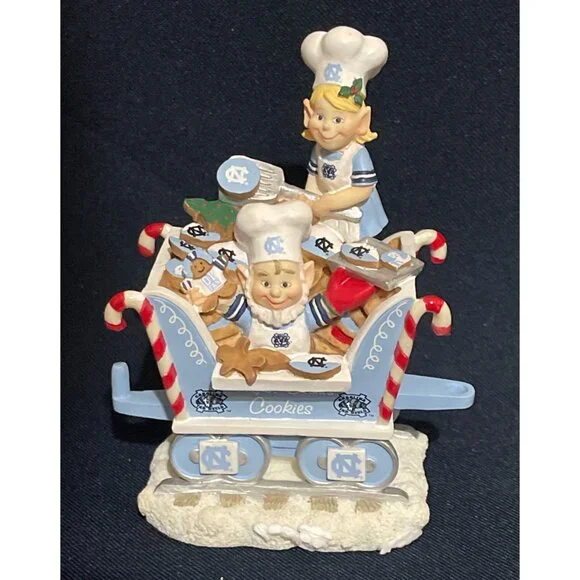 Retired Danbury Mint NCAA UNC Carolina Tar Heels HOLIDAY HALFTIME RAIL Train COA